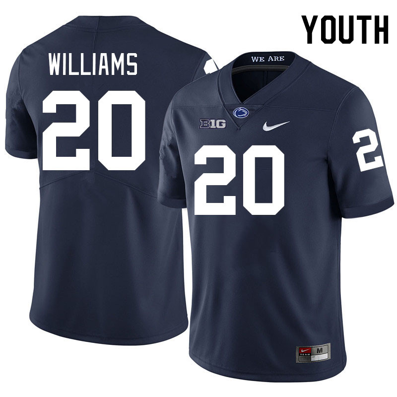 Youth #20 Mylachi Williams Penn State Nittany Lions College Football Jerseys Stitched-Navy